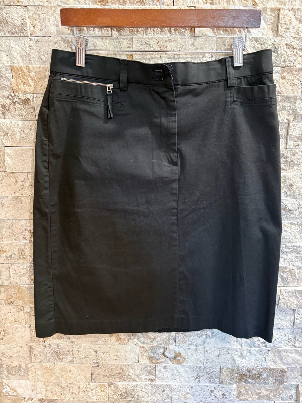 Haggar Black Pencil Skirt with Zip Pocket size P/10